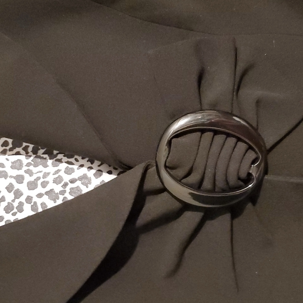 LAPIS Black Gray Leopard Print Lined Blazer - Picture 4 of 9